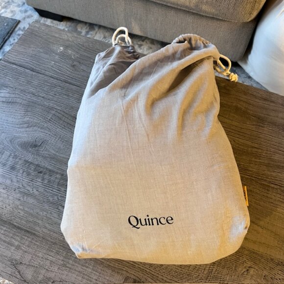 Quince King Cal King European Linen Duvet Cover Set Natural Chambray NWOT - Picture 2 of 4